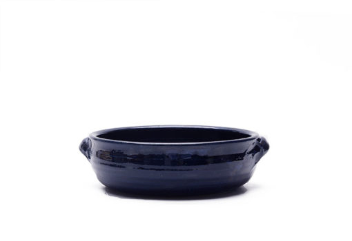 Auflaufform mit blauer Glasur
