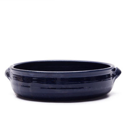 Auflaufform mit blauer Glasur